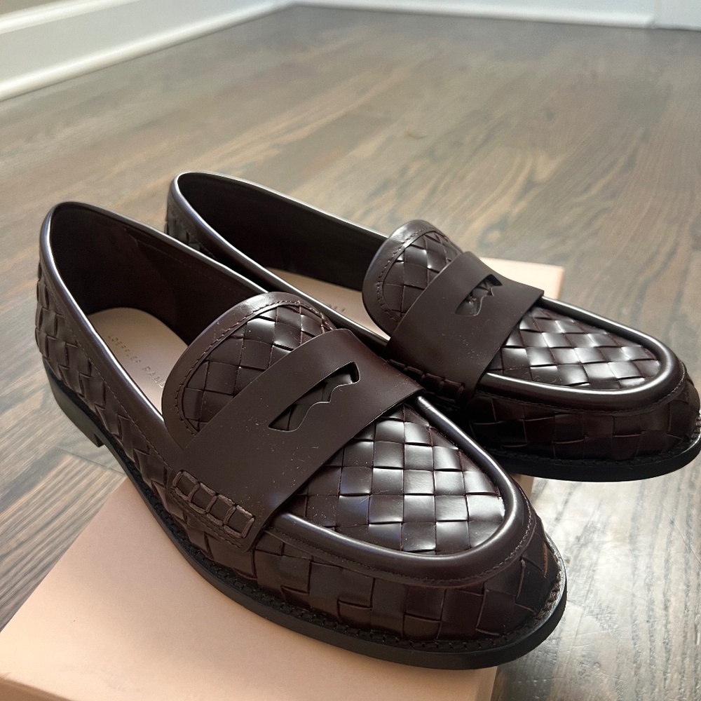 LOEFFLER RANDALL Rachel Woven Loafers - Espresso